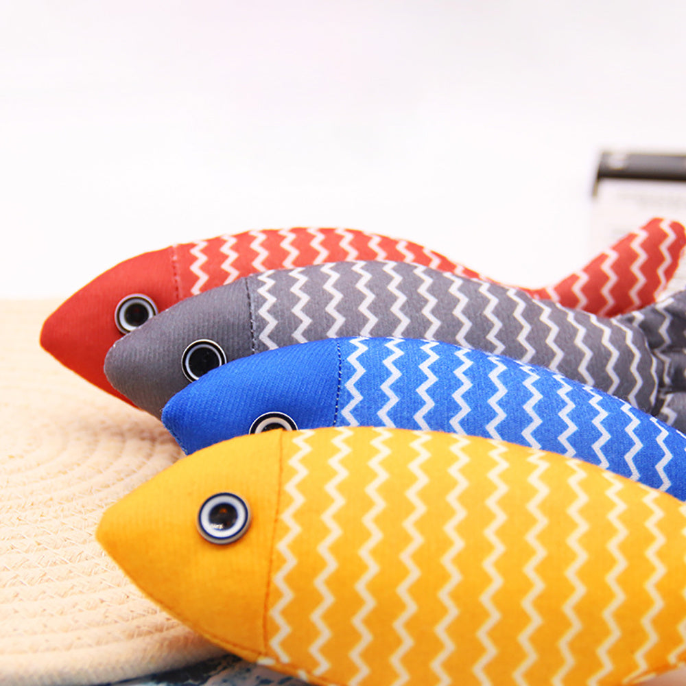 Unleash Fun with the Burlap Fish Catnip Toy!