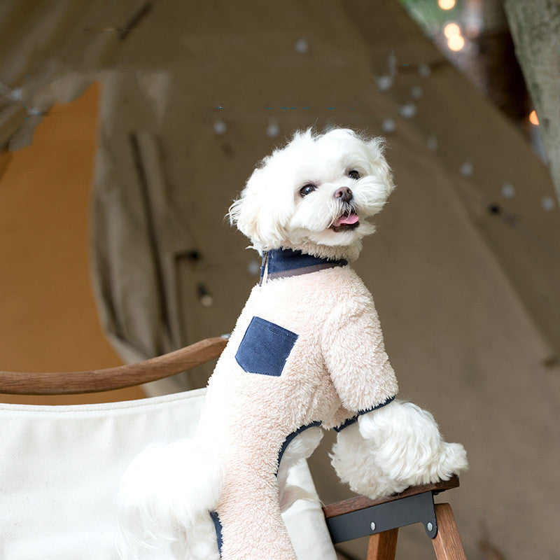 Pet Plush Collar Padded Coat