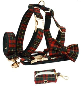 Christmas Pet Collar Leash Suit
