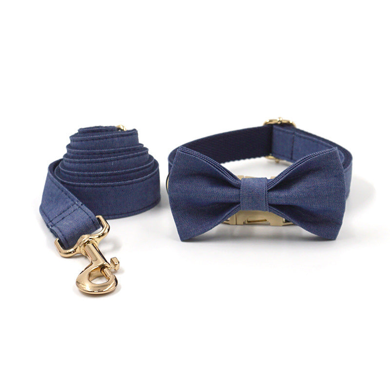 Pet Collar Leash Bow Tie Suit