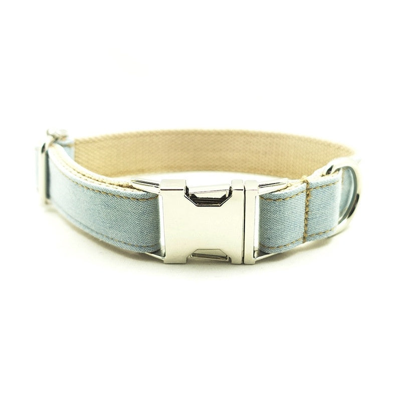 Blue pet dog ring denim leash