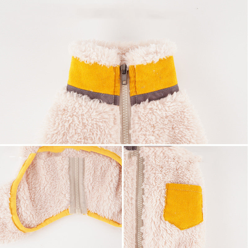 Pet Plush Collar Padded Coat