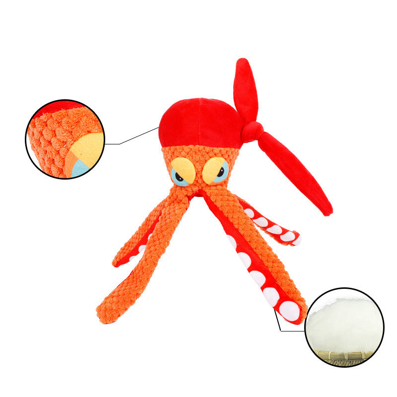Squeaky Octopus Plush Dog Toy
