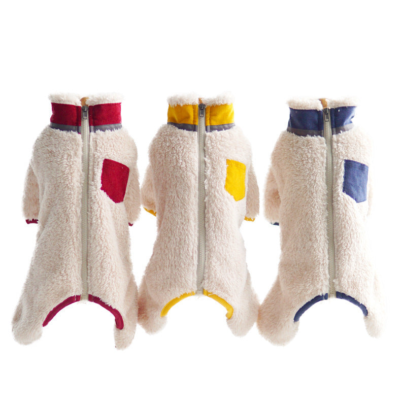 Pet Plush Collar Padded Coat