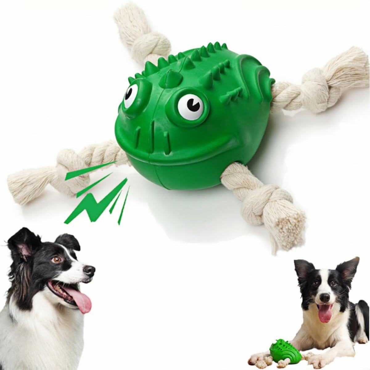 Rubber Cotton Toad Dog Toy