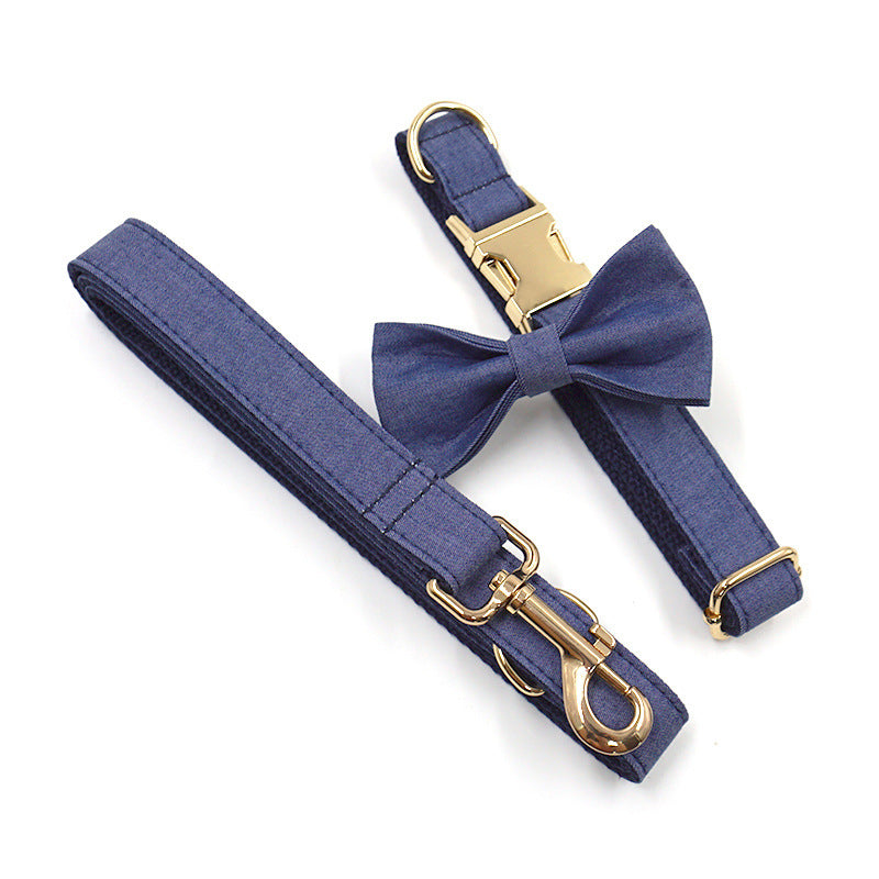 Pet Collar Leash Bow Tie Suit