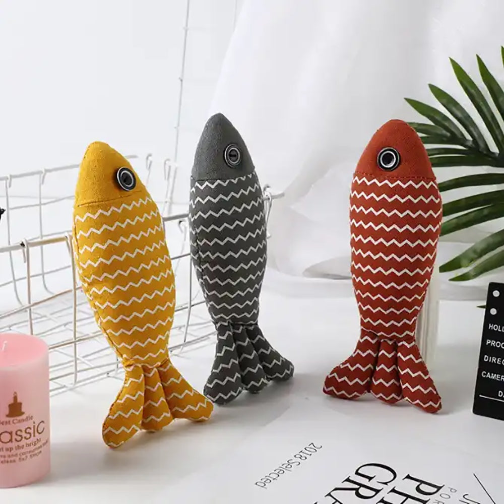 Burlap Fish Catnip Cat Toy