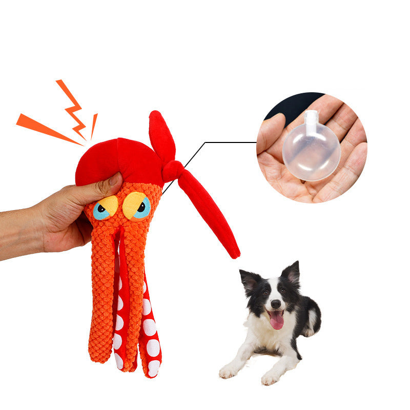 Squeaky Octopus Plush Dog Toy