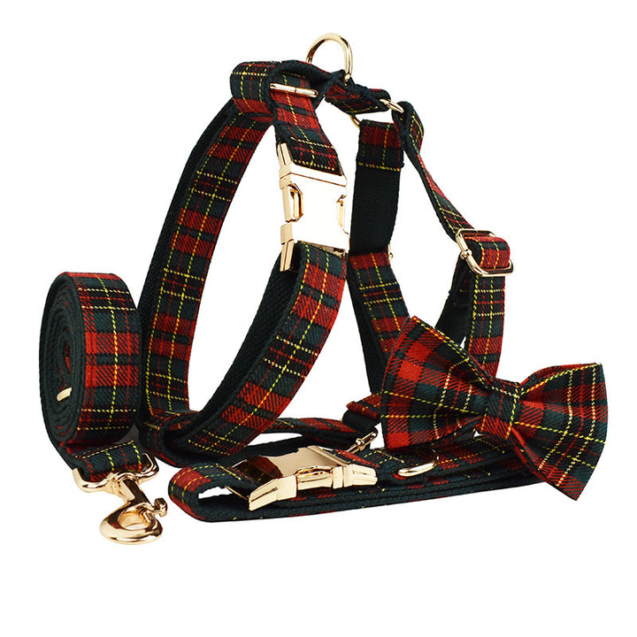 Christmas Pet Collar Leash Suit